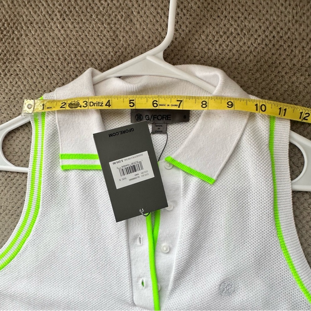 New G/FORE Pique Polo Women’s COTTON SLEEVELESS Golf DRESS Small White Snow $226 - Picture 15 of 16